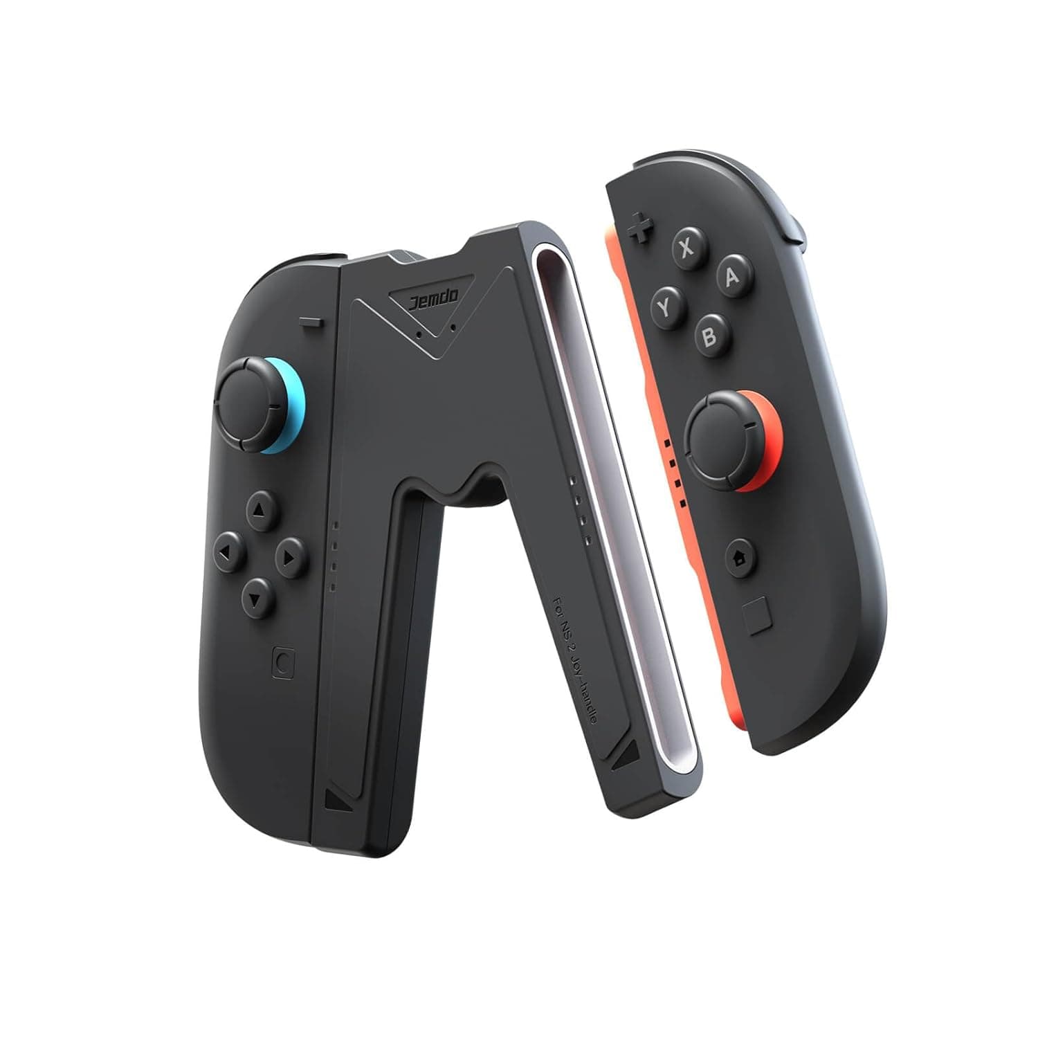 Jemdo Magnetic Charging Grip for Nintendo Switch 2 Joy-Con, Play While Charging Handle with LED Indicator, Type-C Port, Lightweight Portable Grip