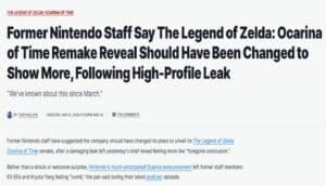 Leaks Ruined Surprise? Ex-Nintendo Exec: Ocarina of Time Remake Reveal Fell Flat
