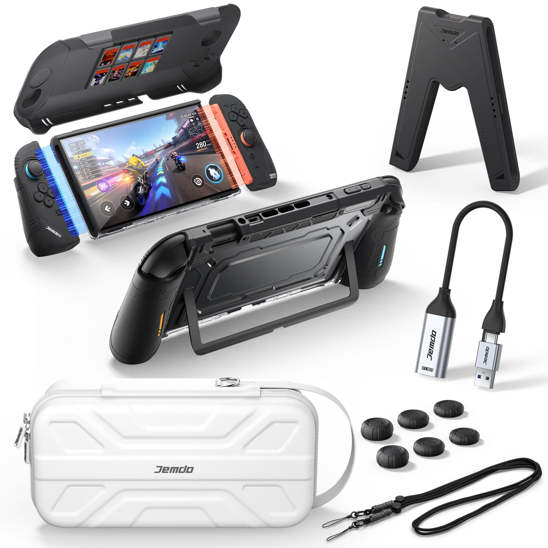 Jemdo Accessory Bundle Kit for Nintendo Switch 2, Multi-Piece Gaming Accessories Set