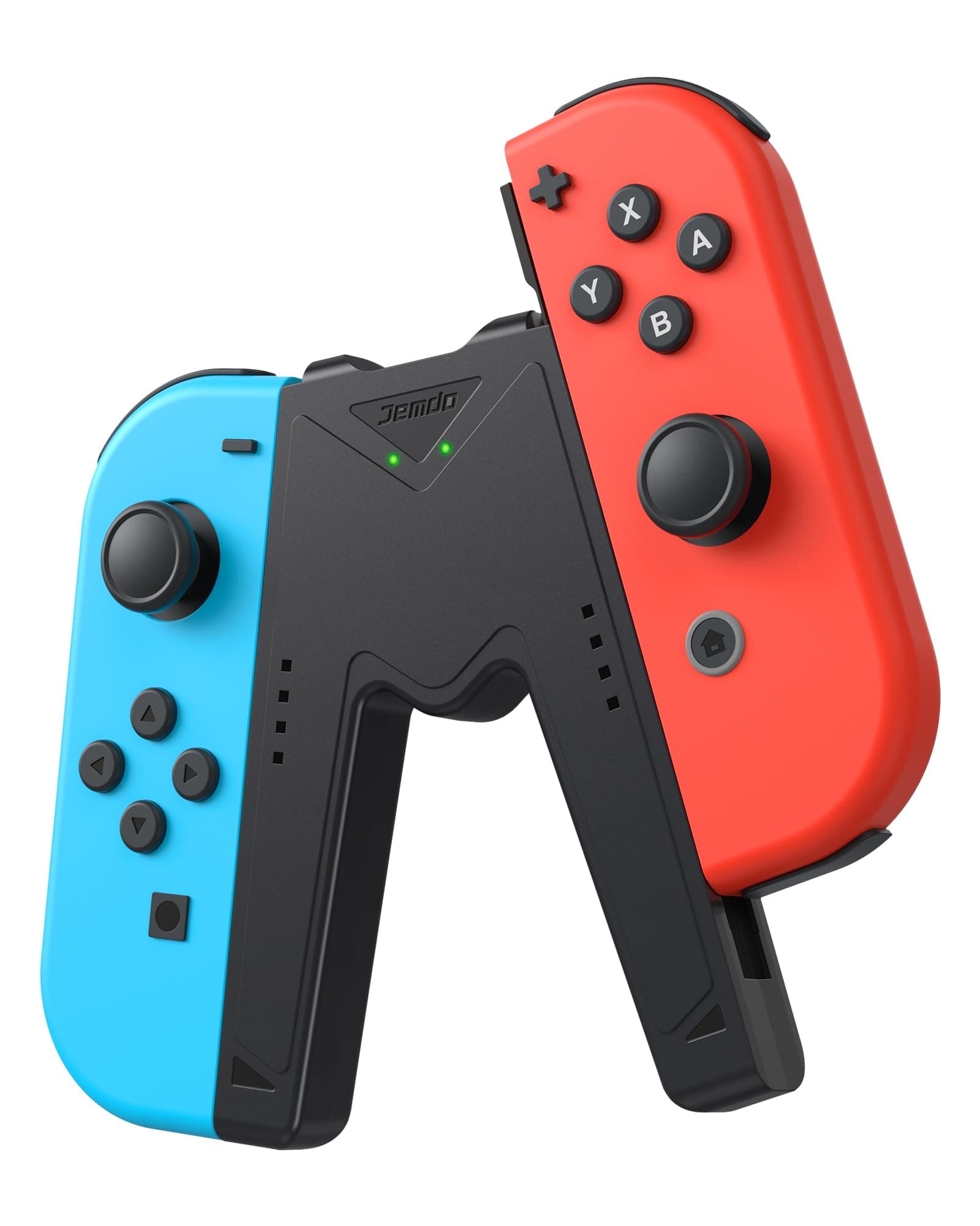 Jemdo Charging Grip for Nintendo Switch & for Switch OLED, V-Shaped Joy-Con Charger with LED Indicators, Play While Charging, Type-C Port, Black